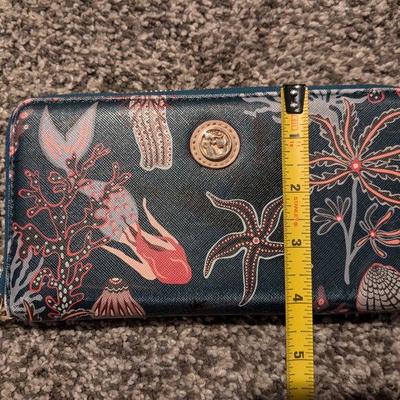 Spartina 449 Mystic Mermaid Wallet with wrist strap & keychain/bag charm - Picture 4 of 5
